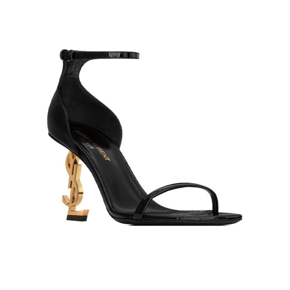 Saint Laurent YSL Logo Heel Sandals - KAIROO