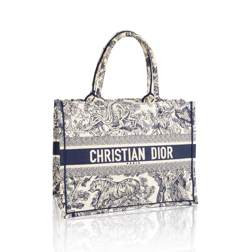 Dior Book Tote Bag with Toile de Jouy Tiger Embroidery Christian Dior Paris / 15A - KAIROO