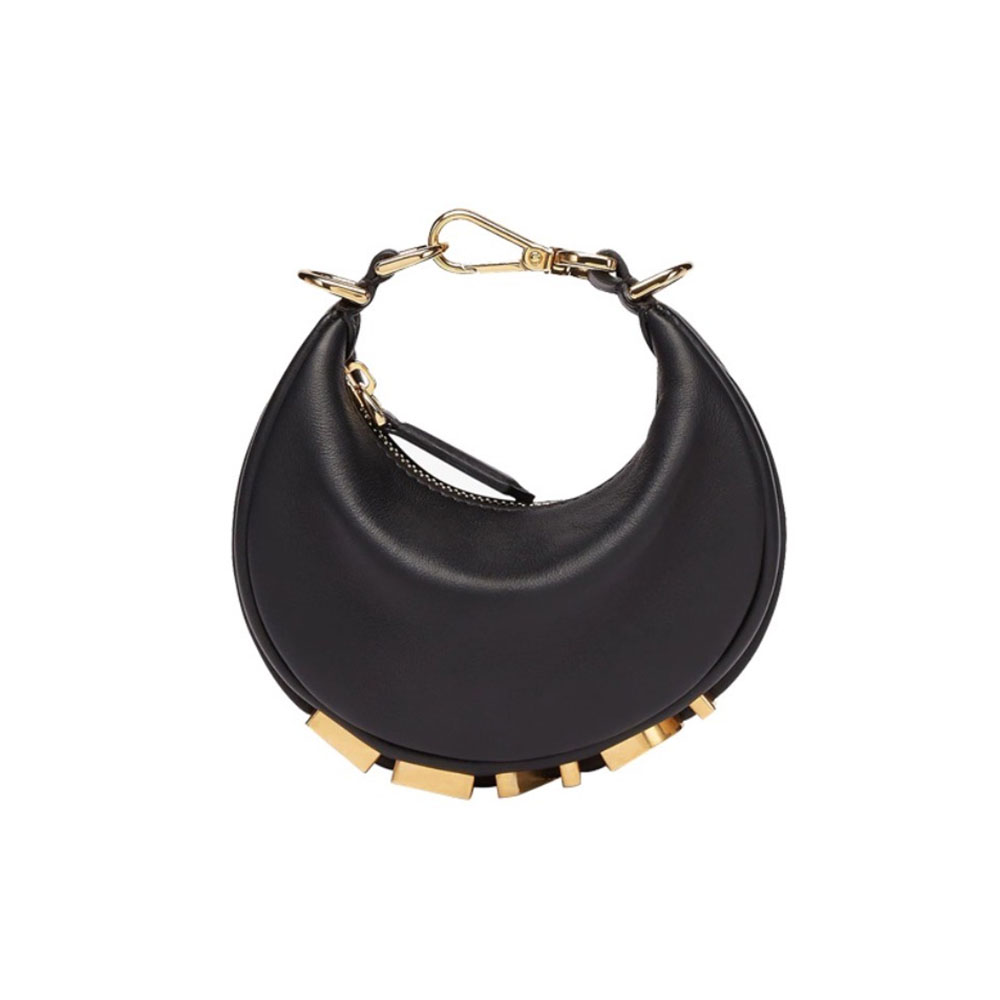 Fendi Fendigraphy Mini&Small Leather Hobo Bag with Gold-tone Logo - KAIROO