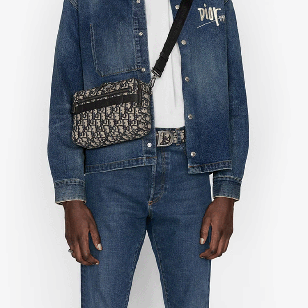 Dior Safari Oblique Jacquard Webbing Strap Shoulder Crossbody Bag - KAIROO