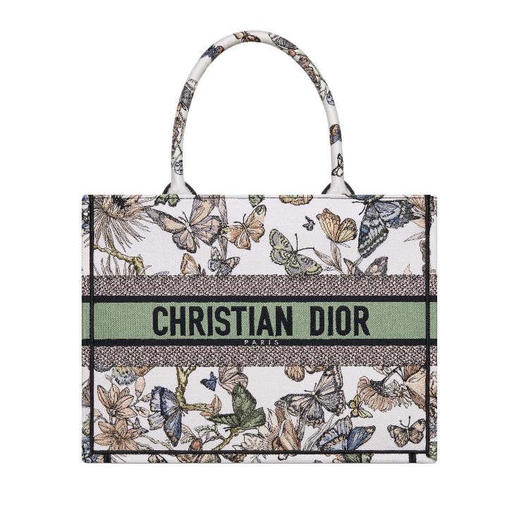 Dior Book Tote Multicolor Butterfly Around The World Embroidered Tote - KAIROO