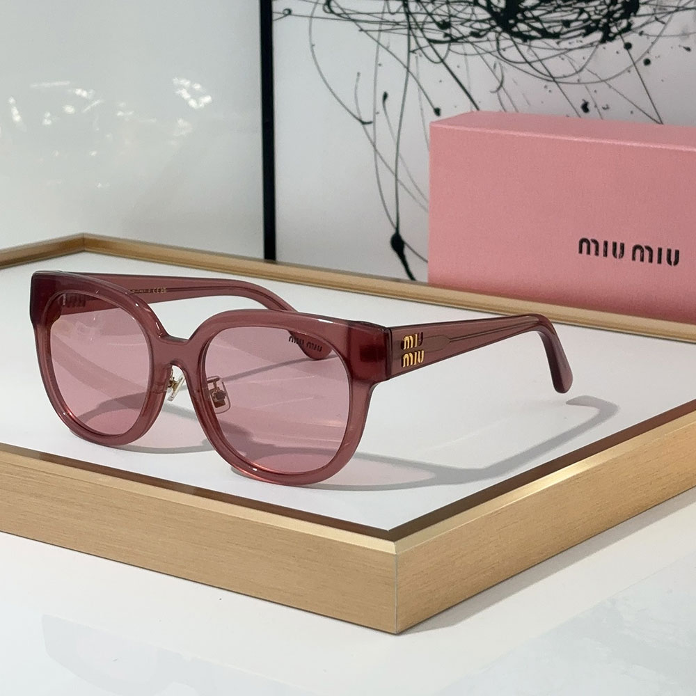 Miu Miu Round Frame Logo Temple Sunglasses Top quality - KAIROO