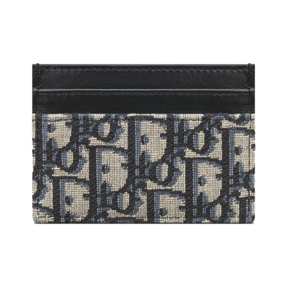 Dior 30 Montaigne CD Oblique Jacquard Canvas Calfskin Flat Card Holder - KAIROO