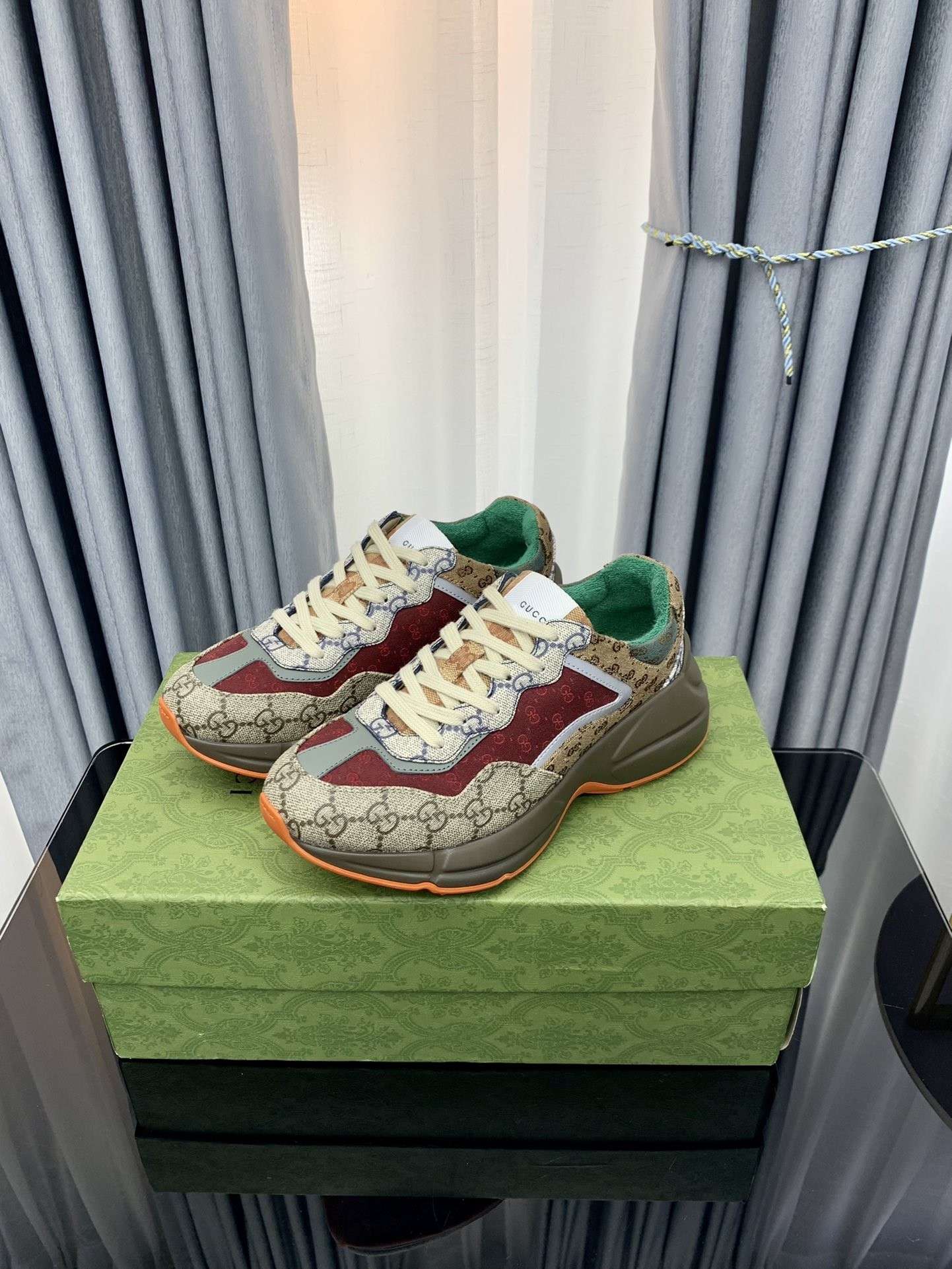 GUCCI Rhyton Series Multi-color GG Canvas Chunky Sneaker Dad Shoes - KAIROO