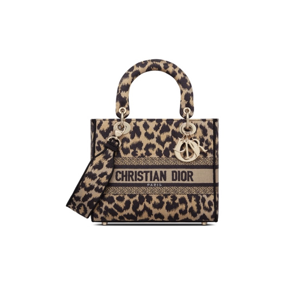 Dior Lady D-Lite Leopard Print Medium Dior Handle Crossbody Bag / 10A - KAIROO