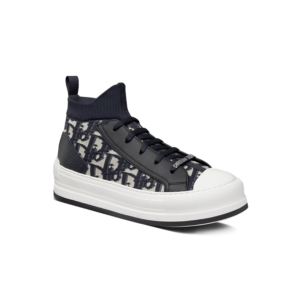 Dior Plateau Oblique Jacquard Knit High Top Platform Sneakers - KAIROO