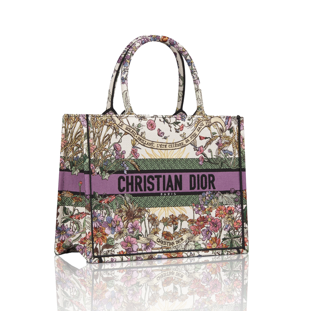 Dior Book Tote Multicolor Botanical Jacquard Embroidery Tote Bag - KAIROO