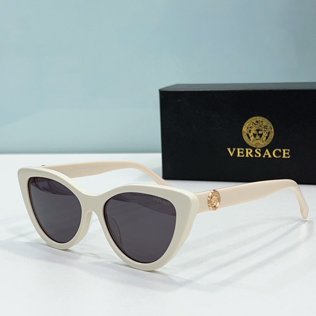 Versace  Mirror leg Logo Cat-eye Sunglasses Top Quality - KAIROO