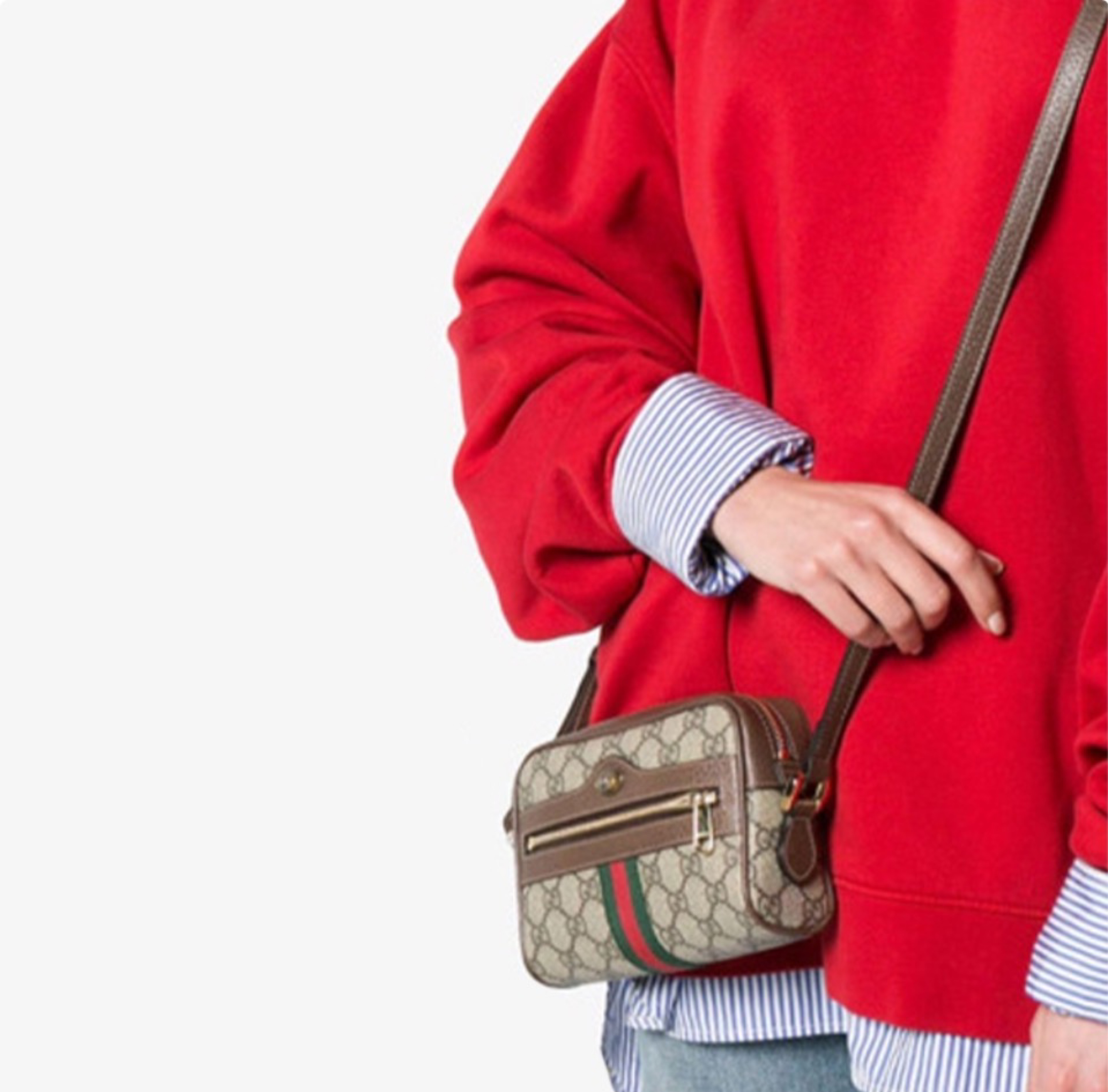 GUCCI Ophidia GG Canvas Web Stripe Camera Bag Crossbody Bag - KAIROO