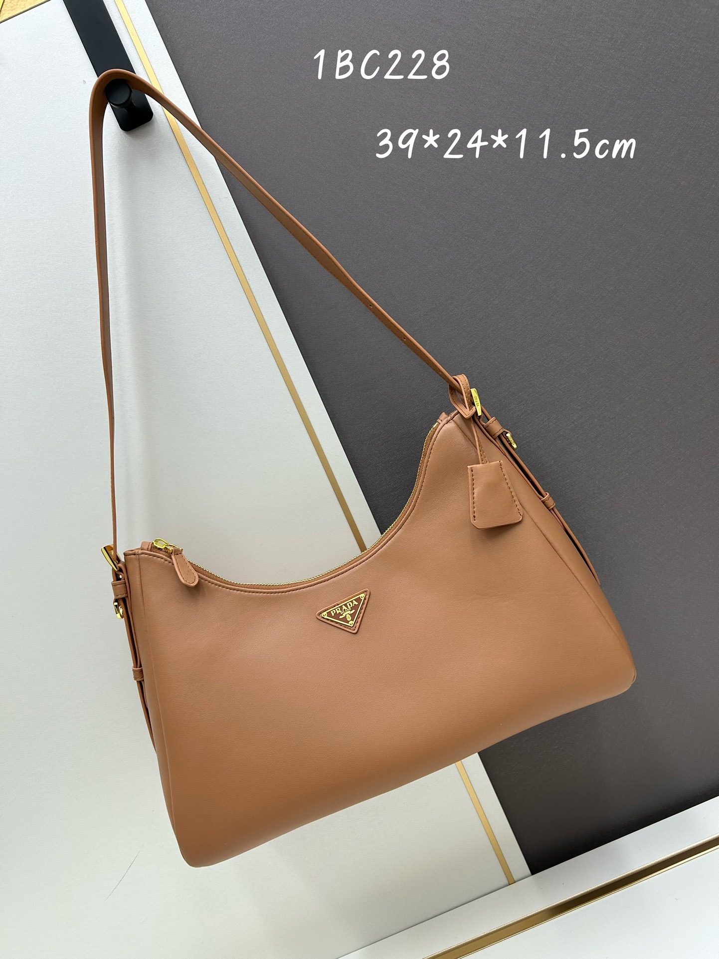 Prada Vitello Leather Zip Long Shoulder Bag - KAIROO