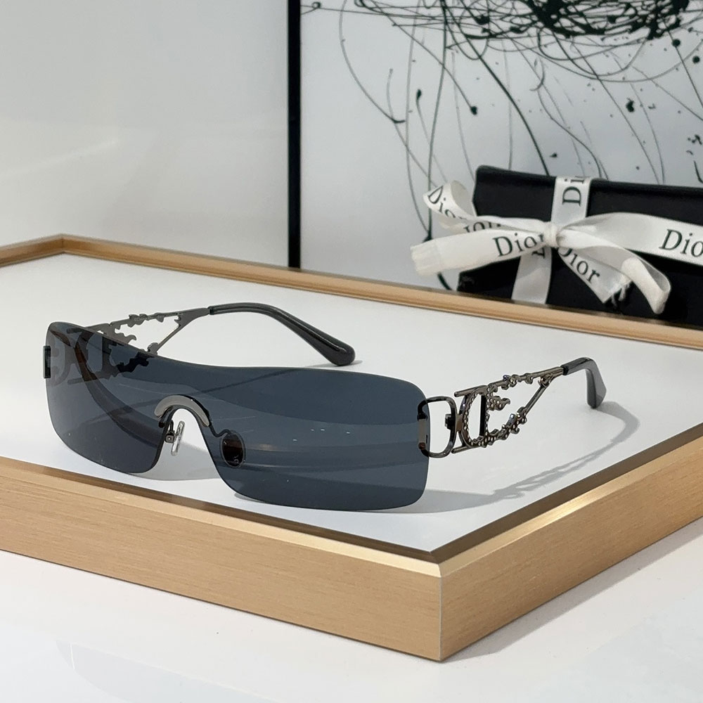 Dior One-Piece Rimless Hollow-Out CD Logo Sunglasses Top quality - KAIROO