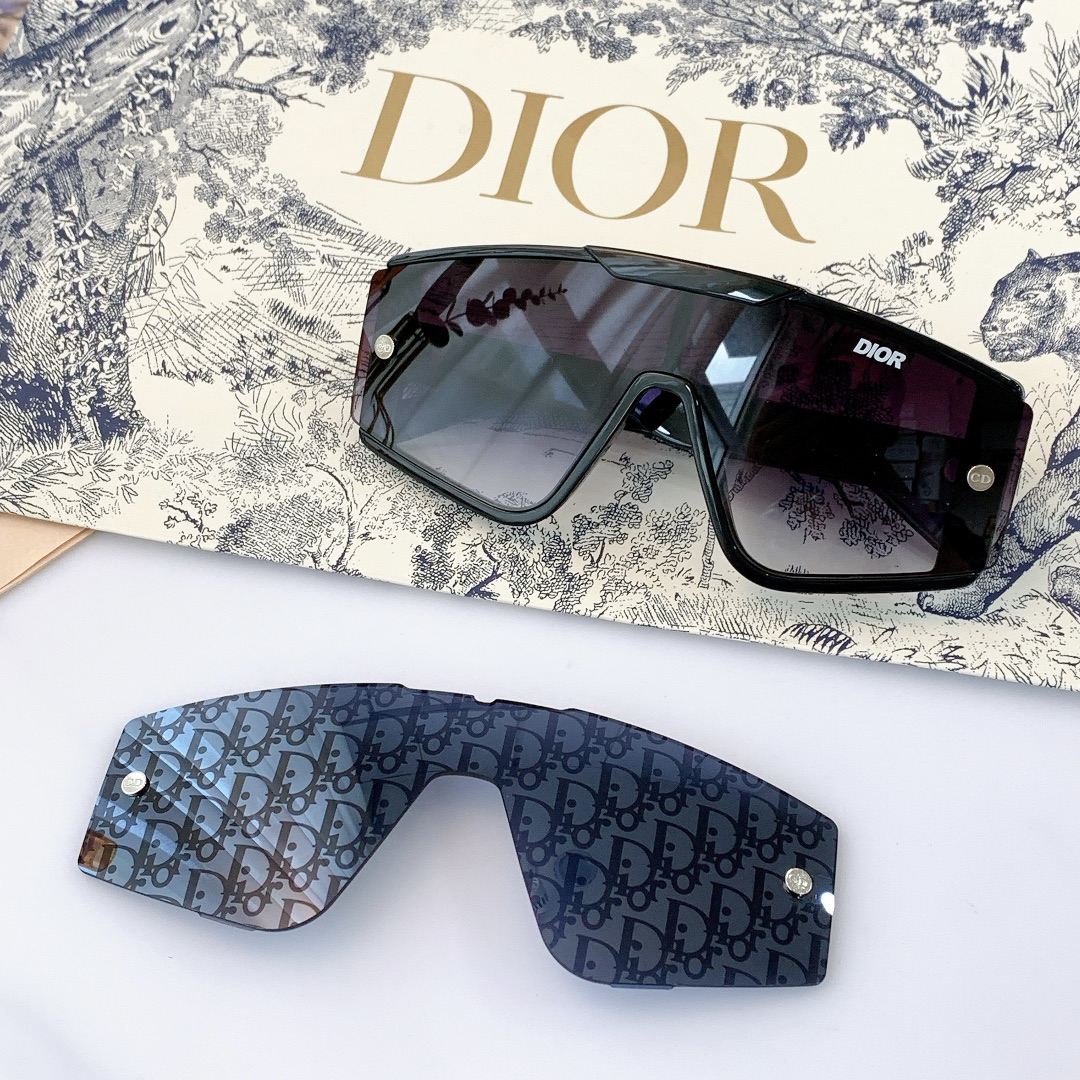 Dior Xtrem MU Shield Sunglasses with CD Rivets Oblique Mirror Lens Top quality - KAIROO