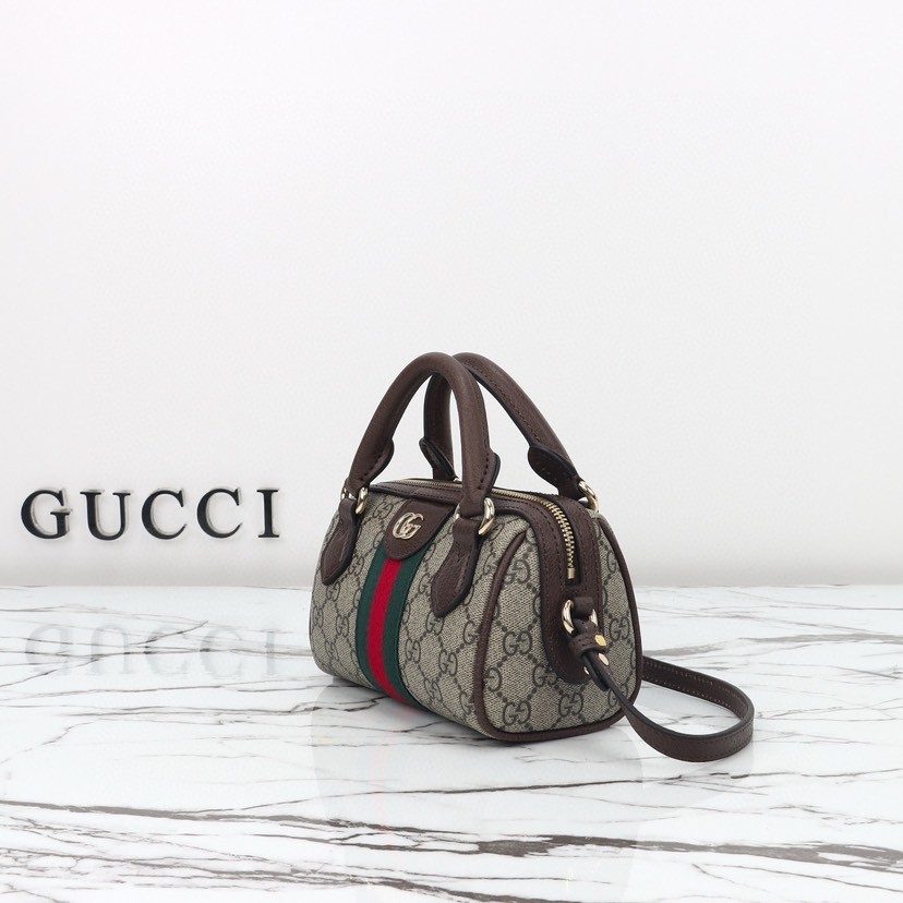 GUCCI Ophidia Series GG Canvas with Web Stripe Mini Boston Bag - KAIROO