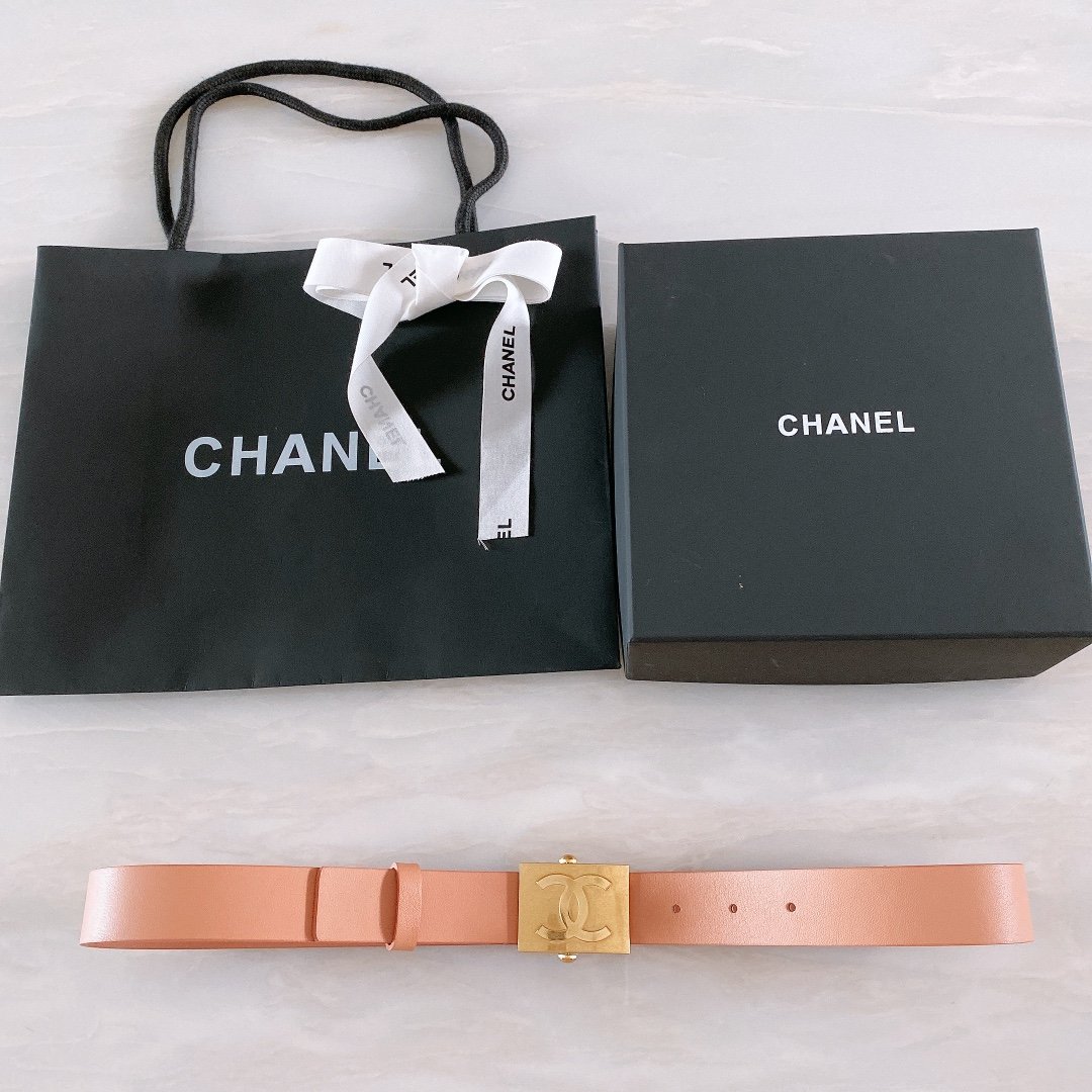 Chanel Belt With Ribbon Buckle Dust Pink Women Belt 30MM - KAIROO
