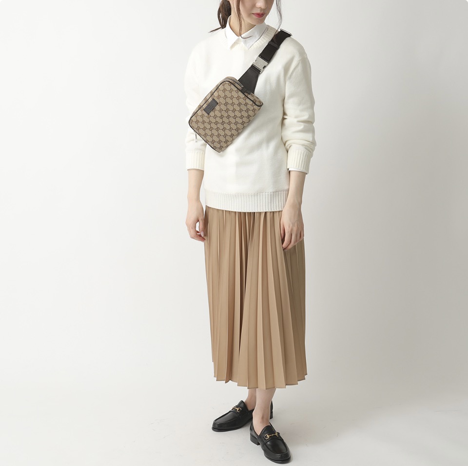 GUCCI Vintage-style GG Rectangular Waist Pouch Canvas Belt Bag - KAIROO