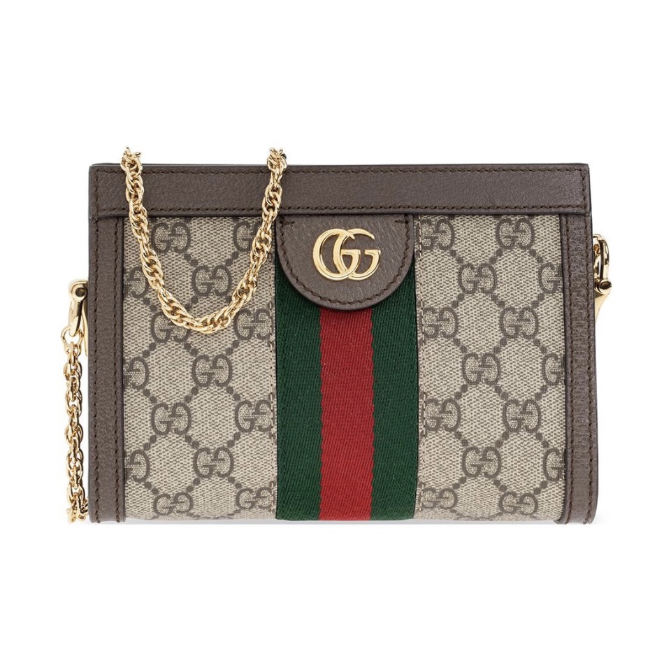 GUCCI Ophidia GG Canvas Web Stripe Monogram Envelope Chain Envelope Shoulder Bag / Mini - KAIROO