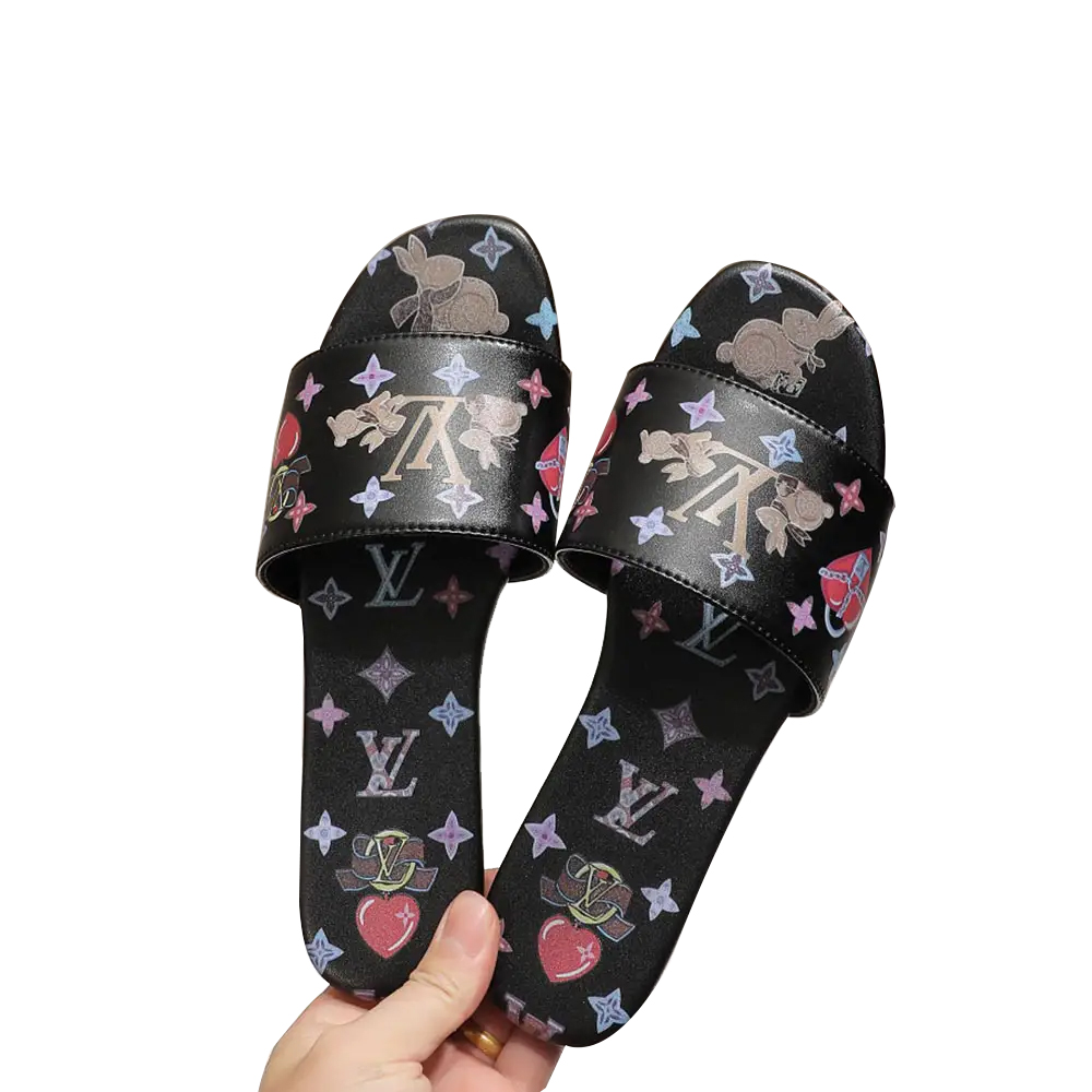 Louis Vuitton LV  Lock It Flat Mule Rabbit Graffiti Slide - KAIROO