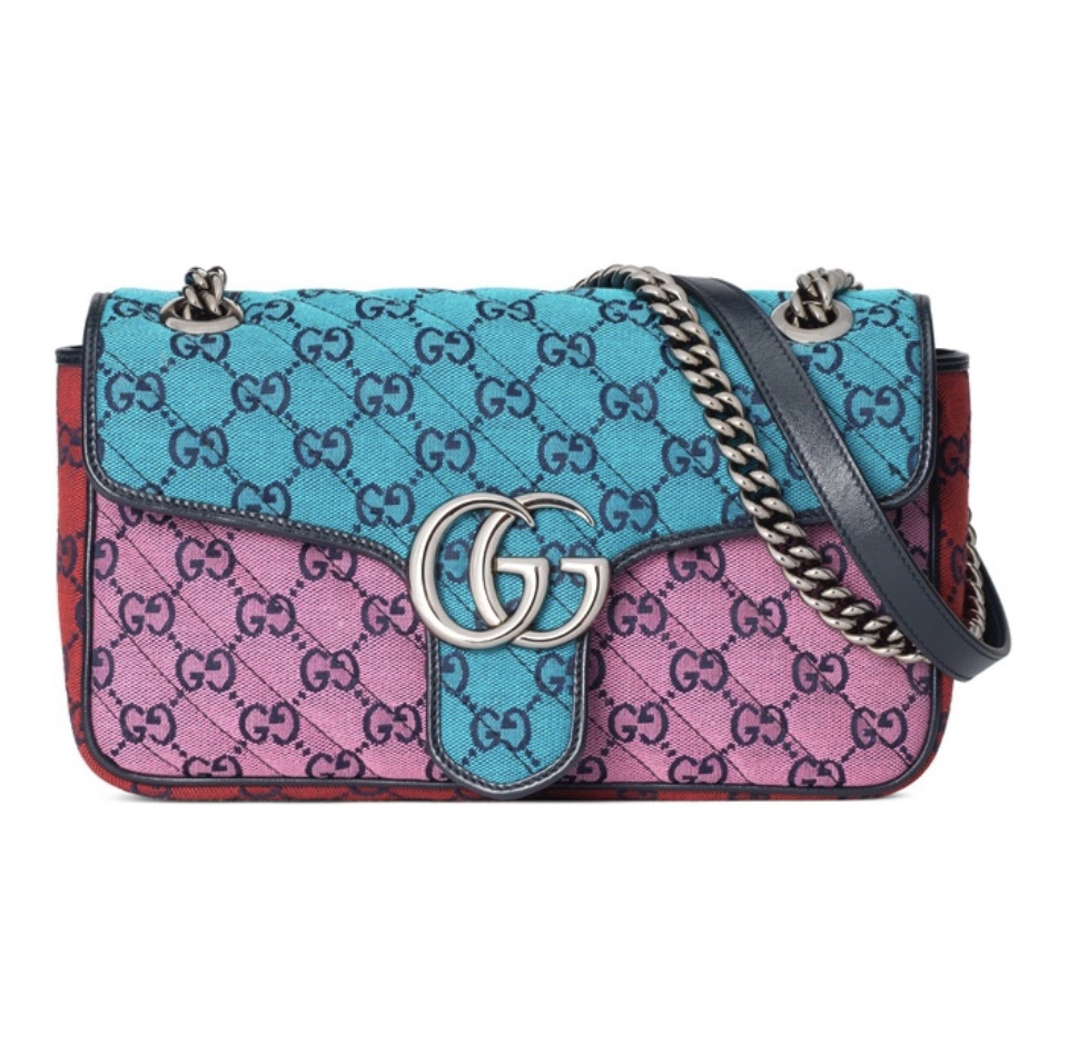 GUCCI Multicolor GG Canvas Marmont Patchwork GG Mini Bag - KAIROO