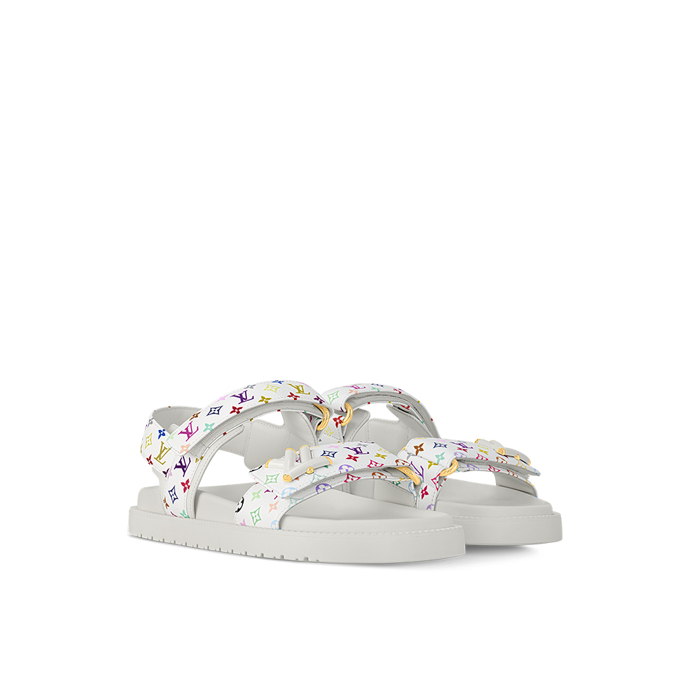 Louis Vuitton LV Sunset Flat Comfort Takashi Murakami Multicolor Sandals - KAIROO
