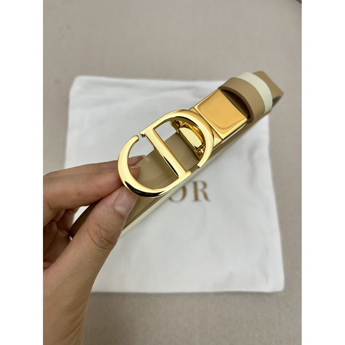 Dior 30 Montaigne 20mm Smooth Calfskin CD Signature Buckle Adjustable Belt - KAIROO