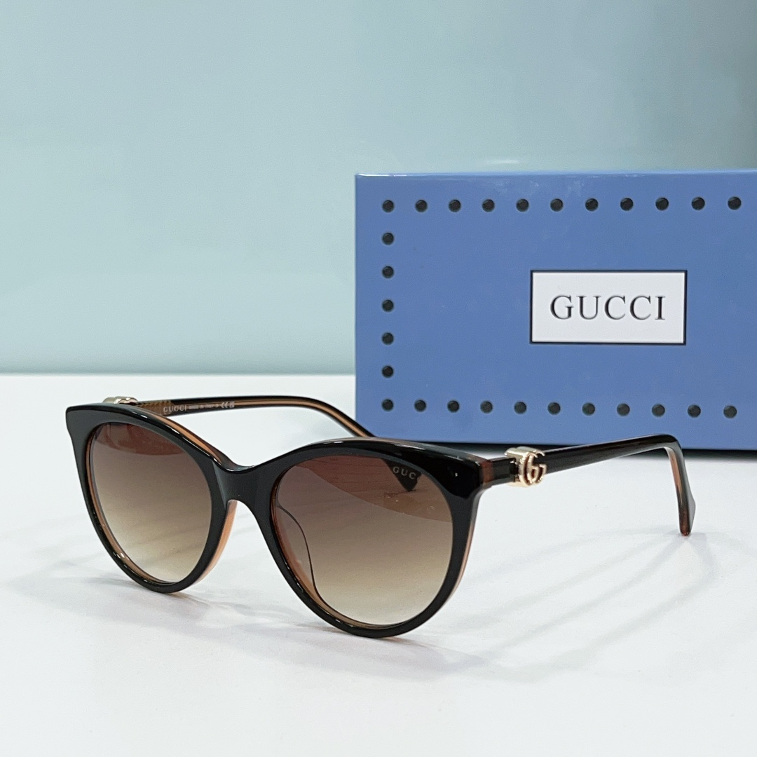 GUCCI Detail Cat-Eye Double G Sunglasses Top quality - KAIROO