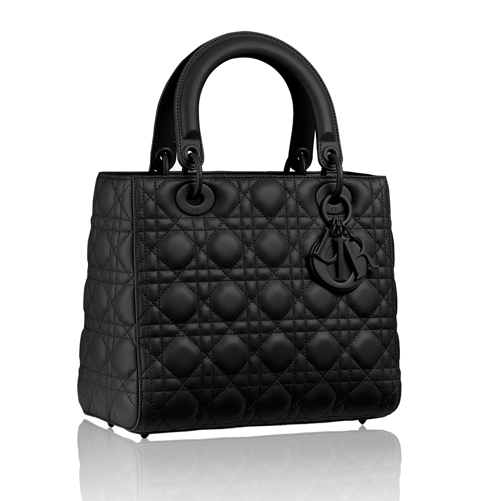 Dior Medium Lady Dior Matte Leather Cannage Quilted Chain Top Handle Bag / Collection - KAIROO