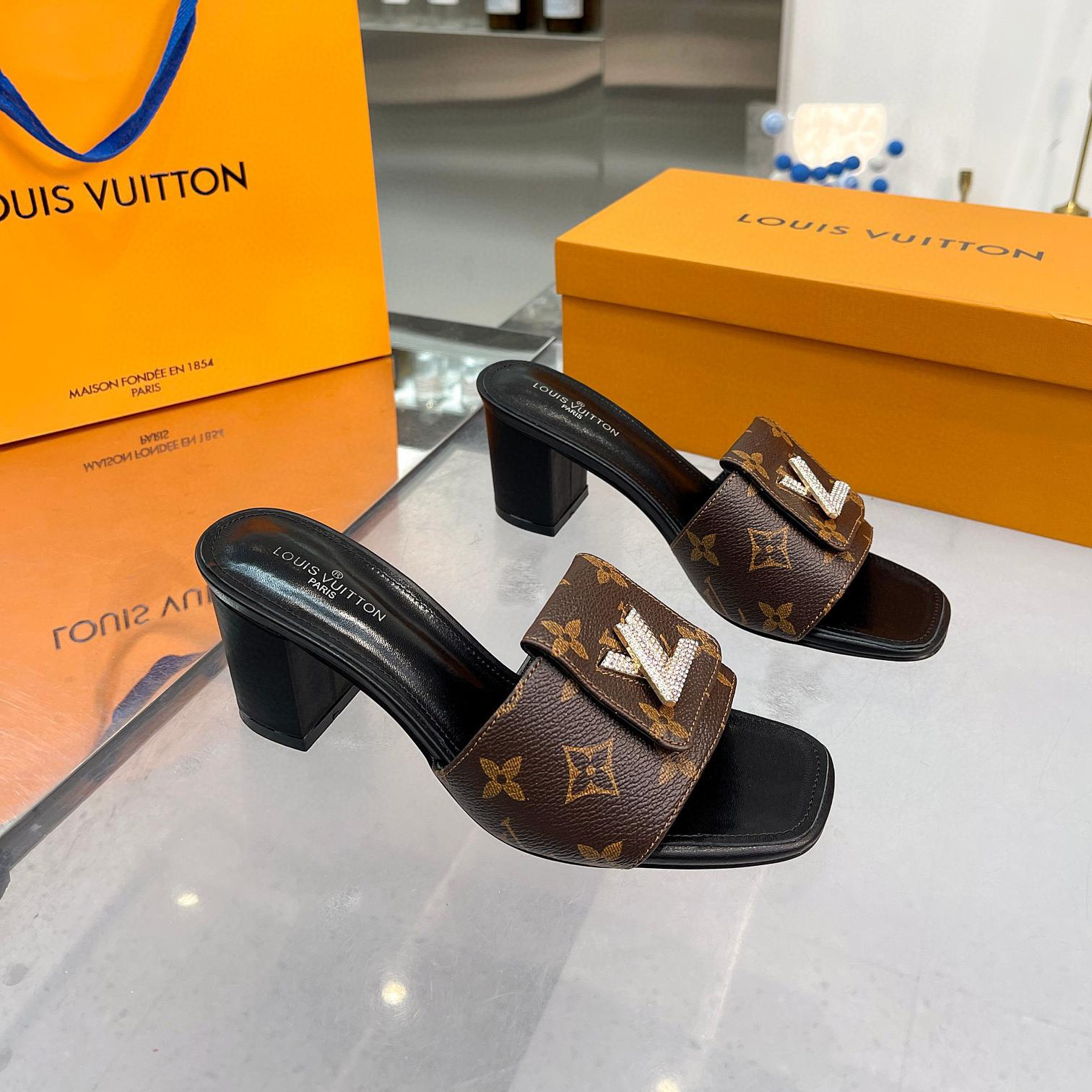 Louis Vuitton LV  Lock It Block Heel Mule - KAIROO