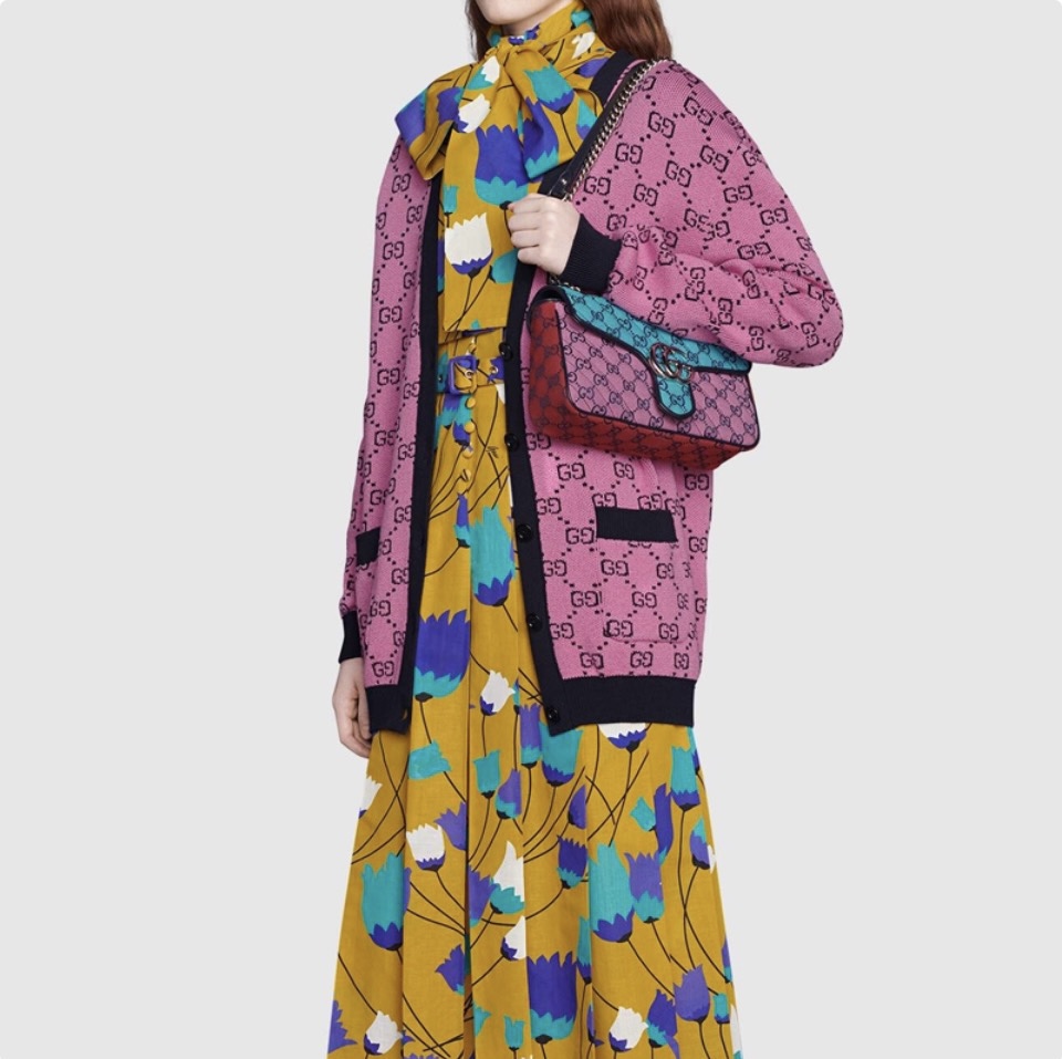 GUCCI Multicolor GG Canvas Marmont Patchwork GG Mini Bag - KAIROO