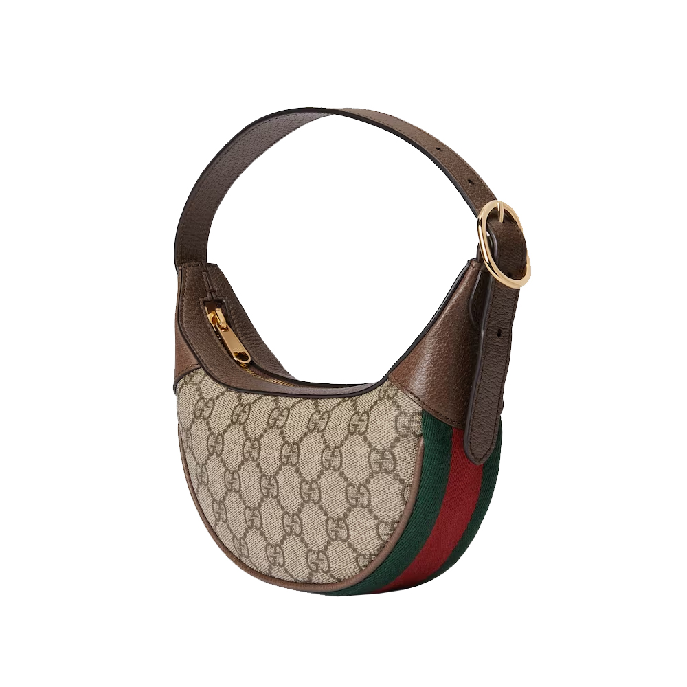 GUCCI Ophidia GG Canvas Web Stripe Half-Moon Bag Mini Hobo Bag - KAIROO