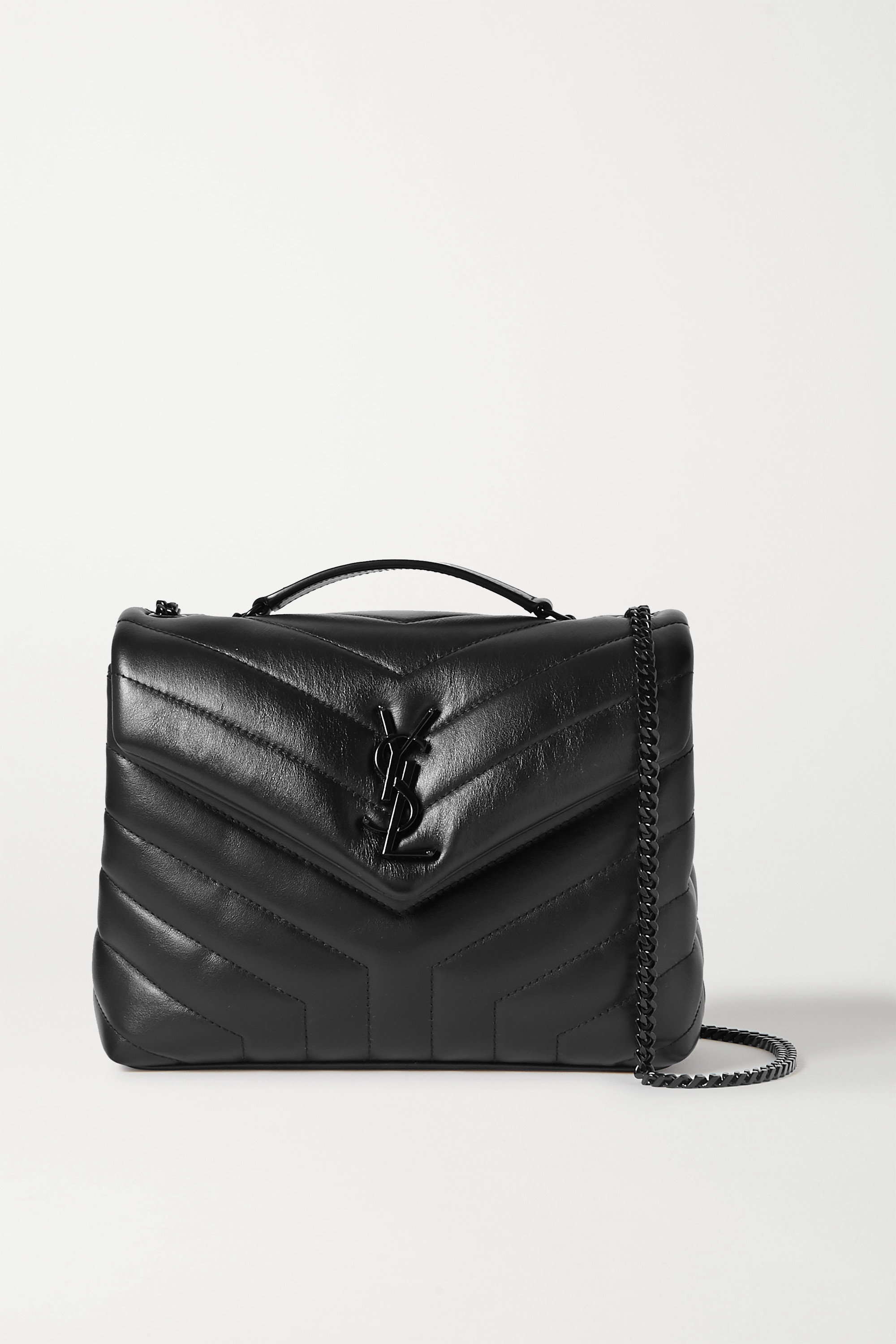Saint Laurent YSL Loulou Small Quilted Leather Shoulder Bag Black - KAIROO