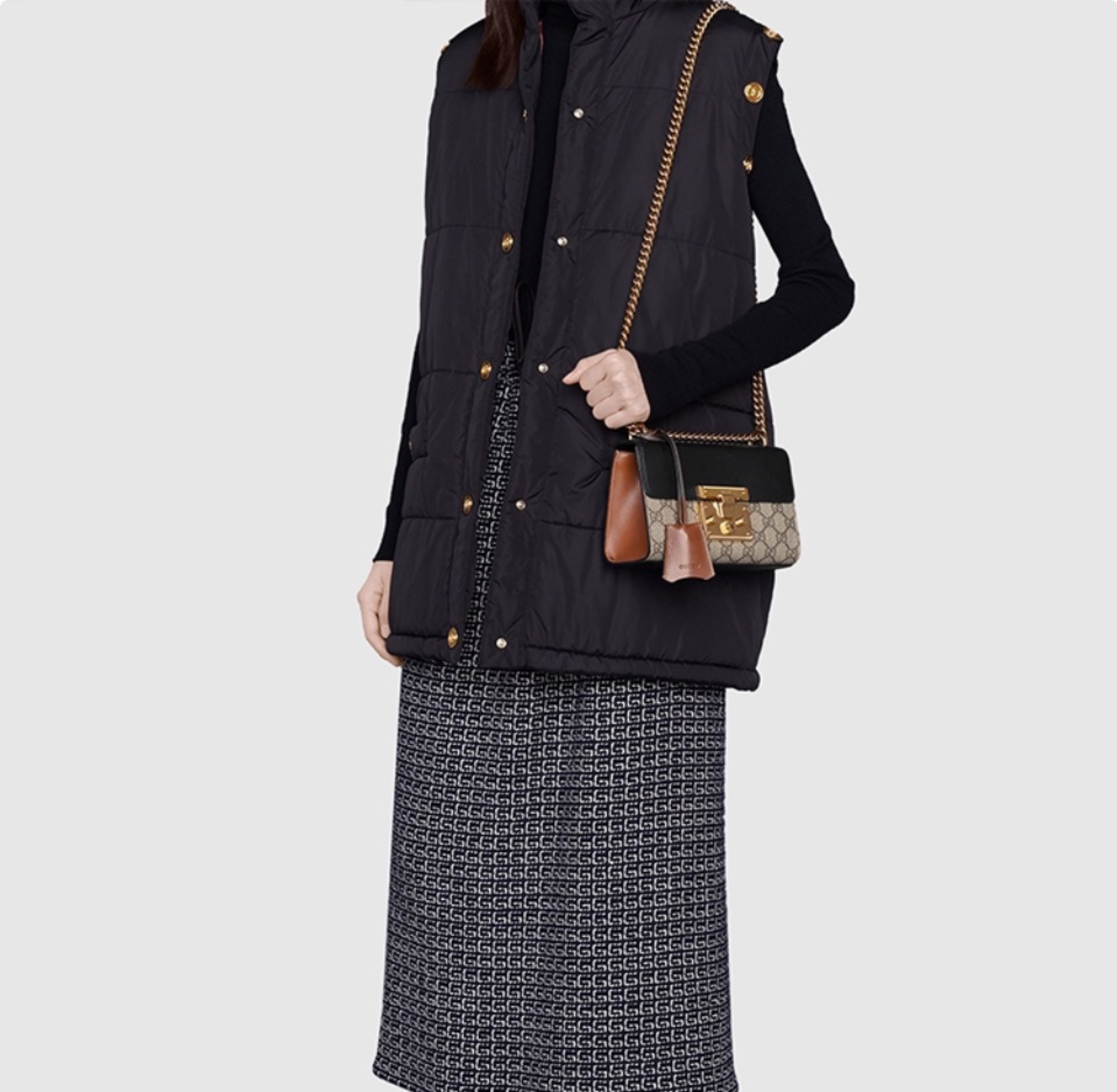 GUCCI Padlock Series with Color-block Leather, GG Canvas and Metal Lock Closure - KAIROO