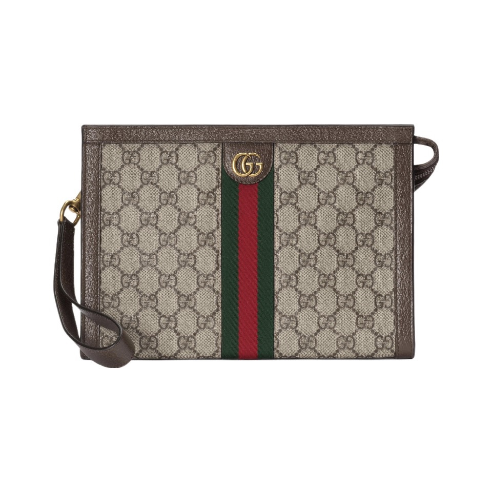 GUCCI Ophidia Monogram Portfolio Pouch Canvas Pouch with Web Stripe Wallet - KAIROO