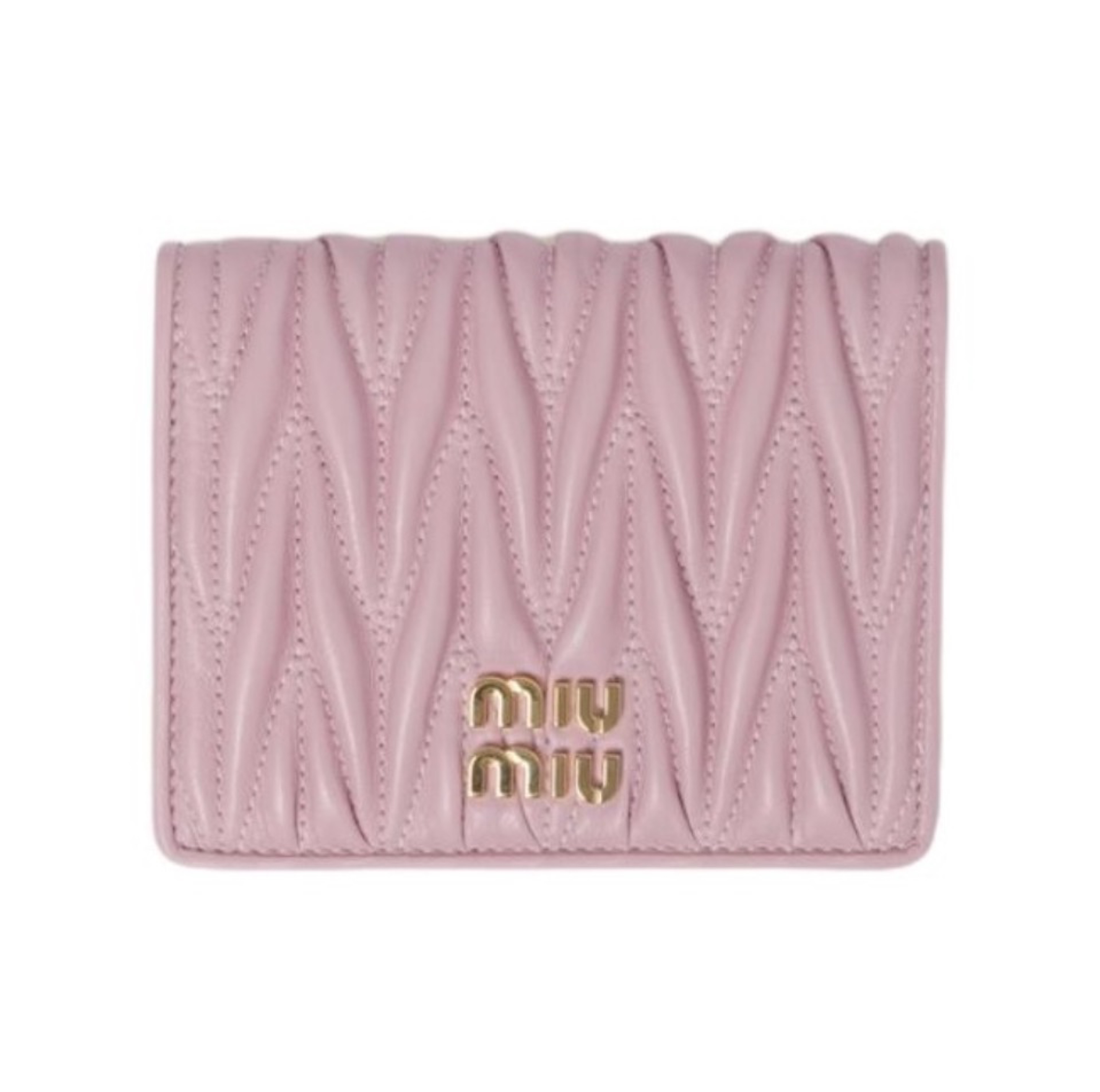 Miu Miu Matelassé Logo Bi-fold Compact Wallet - KAIROO
