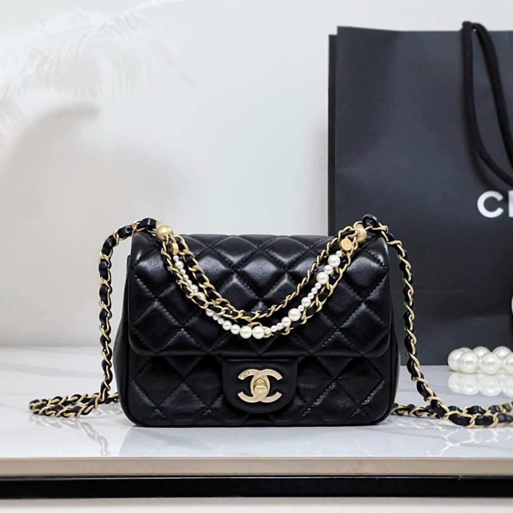 Chanel Mini Flap with Pearl Chain - KAIROO