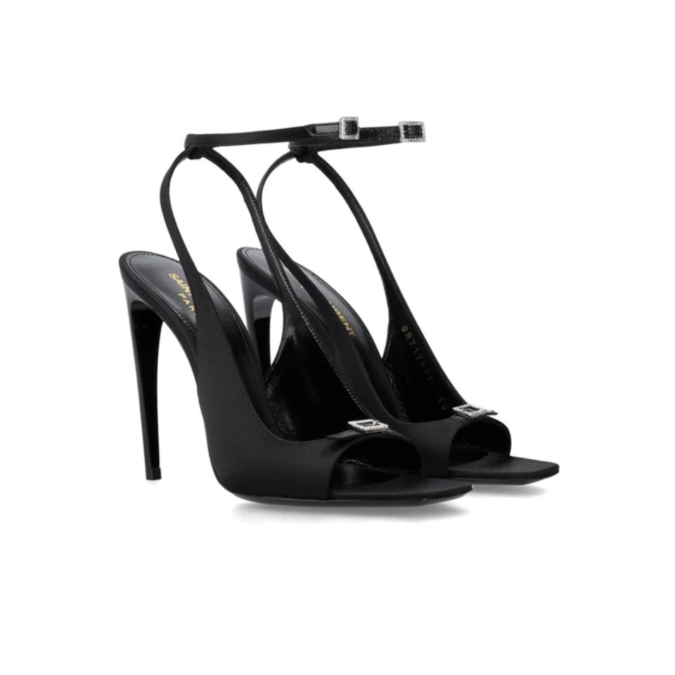Saint Laurent YSL Logo Heel Sandals - KAIROO