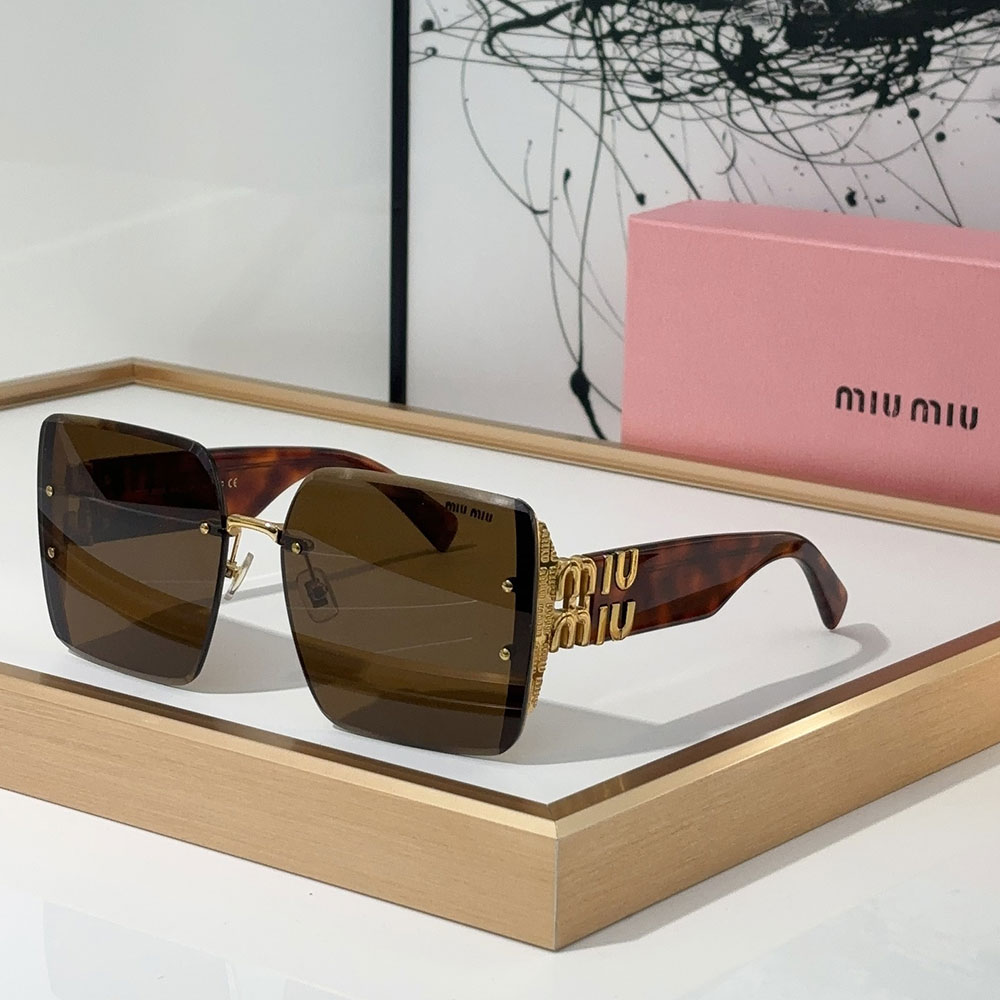Miu Miu Oversized Rimless Logo Temple Sunglasses Top quality - KAIROO