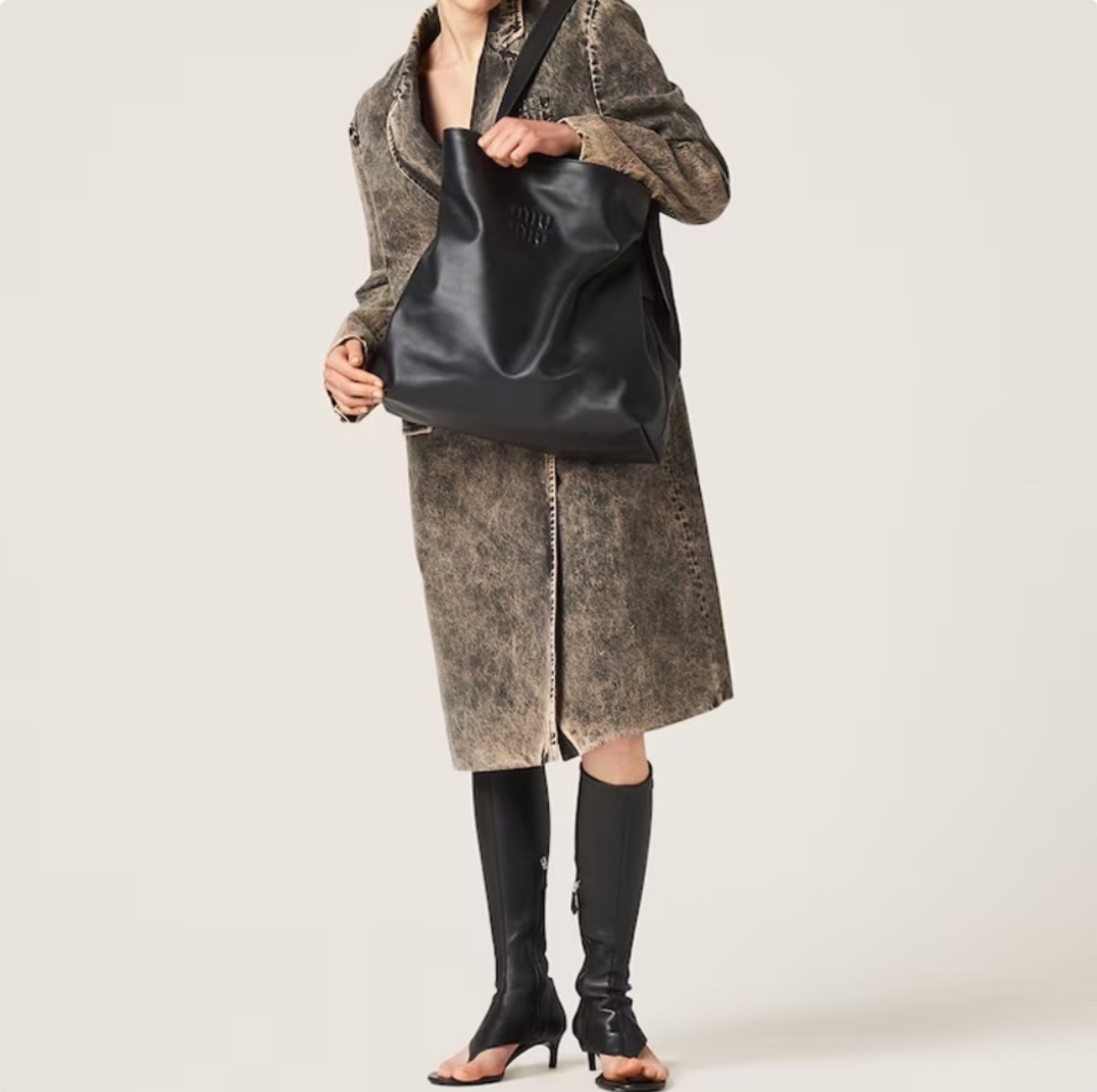 Miu Miu Soft Leather Hobo Large Capacity Lazy Underarm Tote Bag/15A - KAIROO