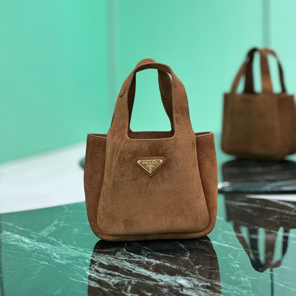 Prada Suede Leather Mini Square Top Handle Tote Bag /10A - KAIROO