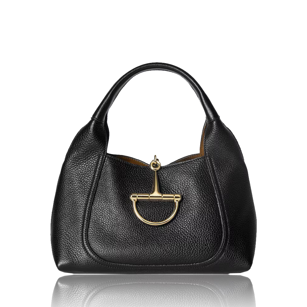 GUCCI Softbit Horsebit Grained Leather Top Handle Bag - KAIROO