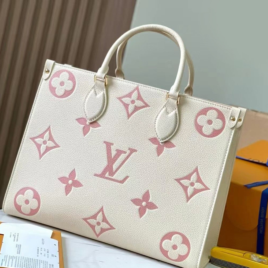 Louis Vuitton LV  OnTheGo Monogram Empreinte Giant Onthego Tote Bag / White - KAIROO