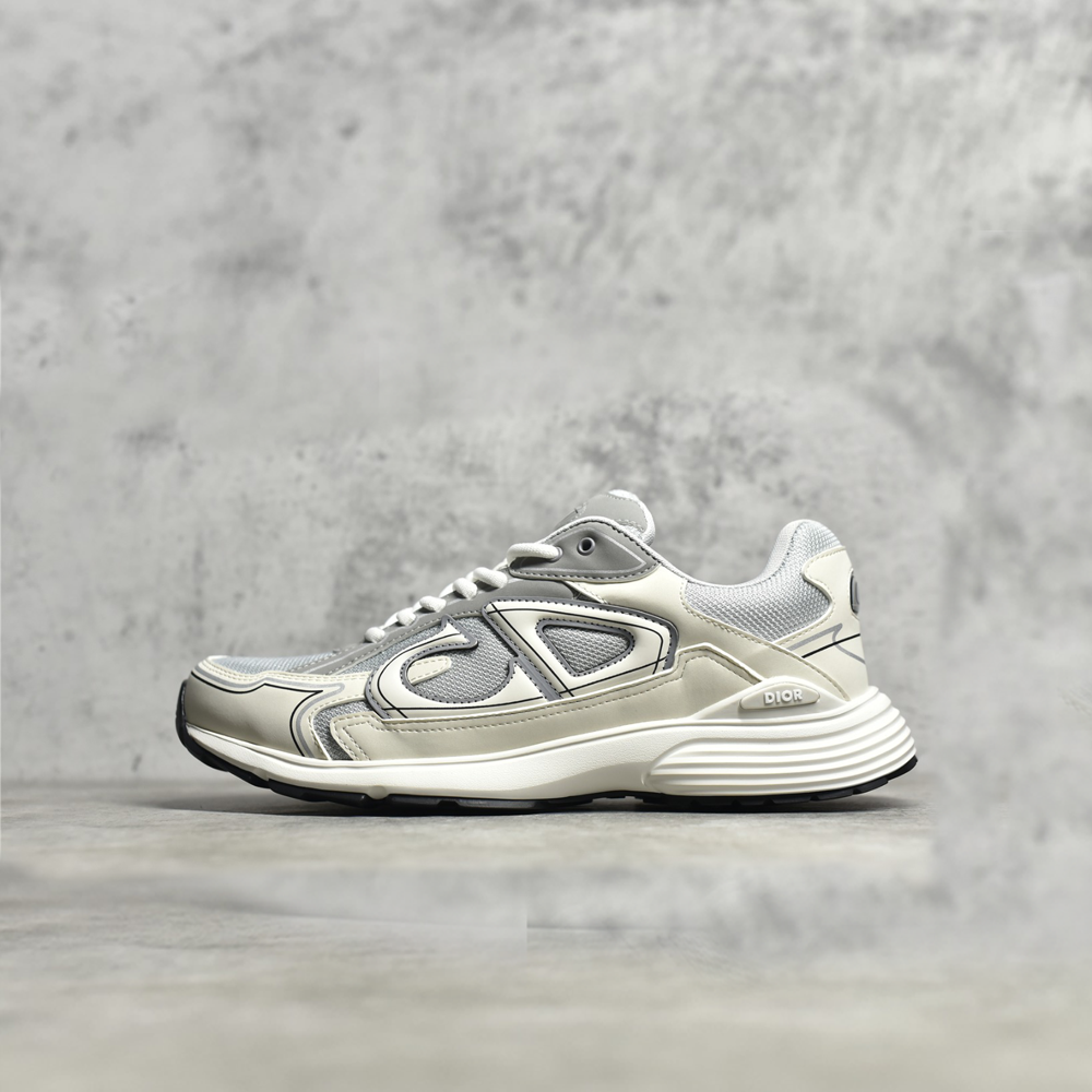 Dior CD30 Reflective Logo Technical Mesh Runner Sneakers Gray - KAIROO