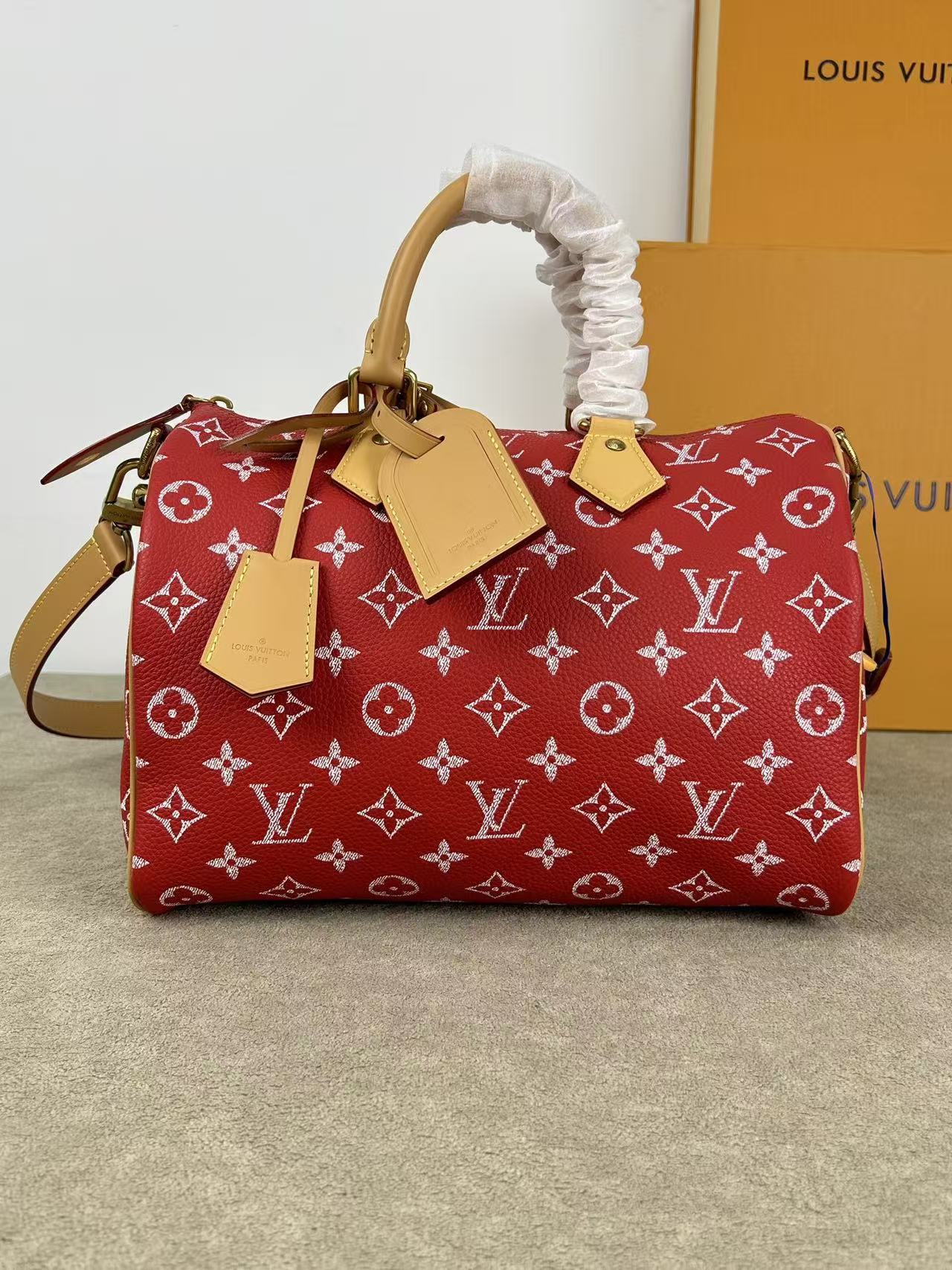 Louis Vuitton LV  Speedy P9 Bandoulière 30 (Monogram Leather Red) （15A Master Version） - KAIROO