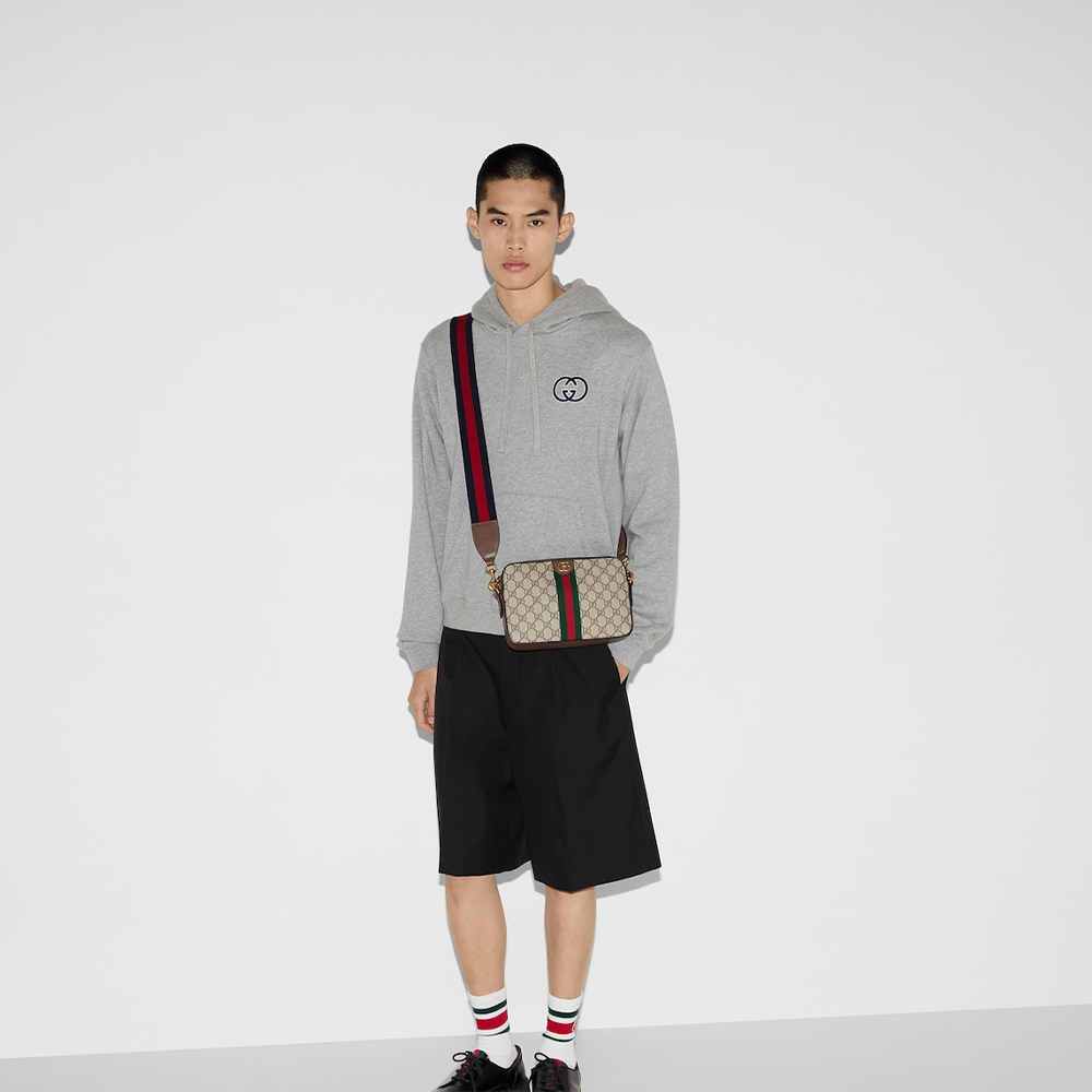 GUCCI Ophidia Small GG Canvas Web Stripe Crossbody Bag - KAIROO