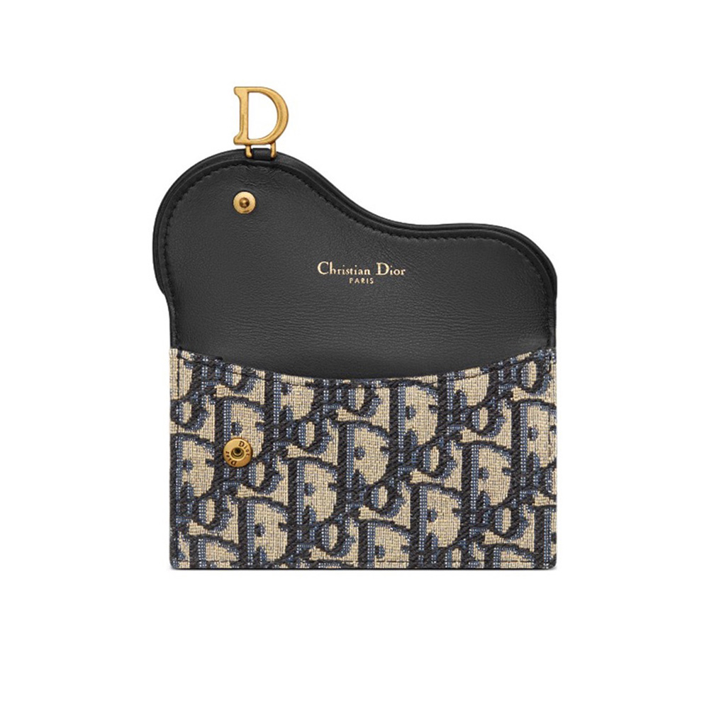 Dior Oblique Canvas Saddle Flap D-Stirrup Compact Wallet - KAIROO
