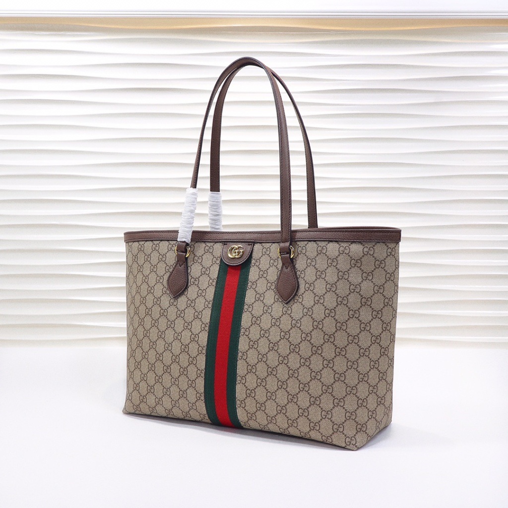 GUCCI Ophidia GG Canvas Web Stripe Tote Bag Medium - KAIROO