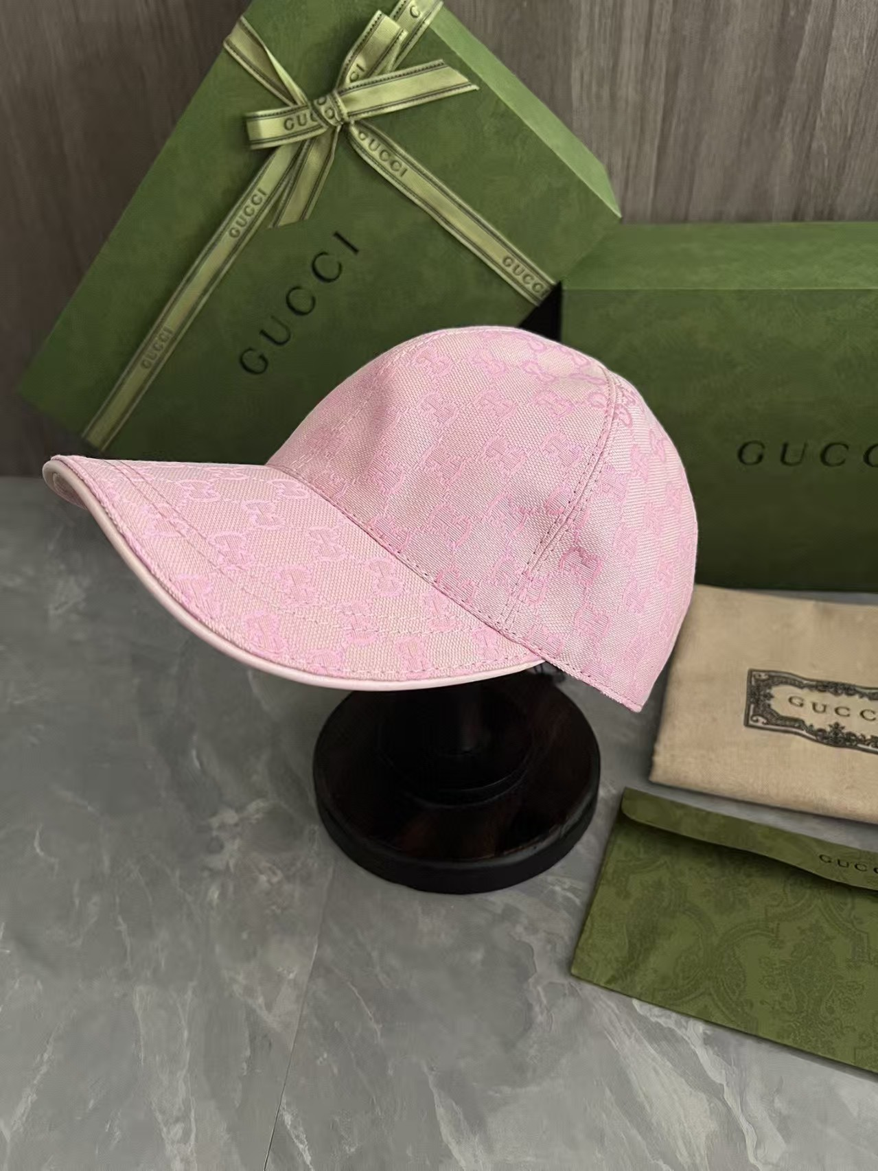 GUCCI Monogram All-over GG Jacquard Baseball Cap Canvas Hat - KAIROO