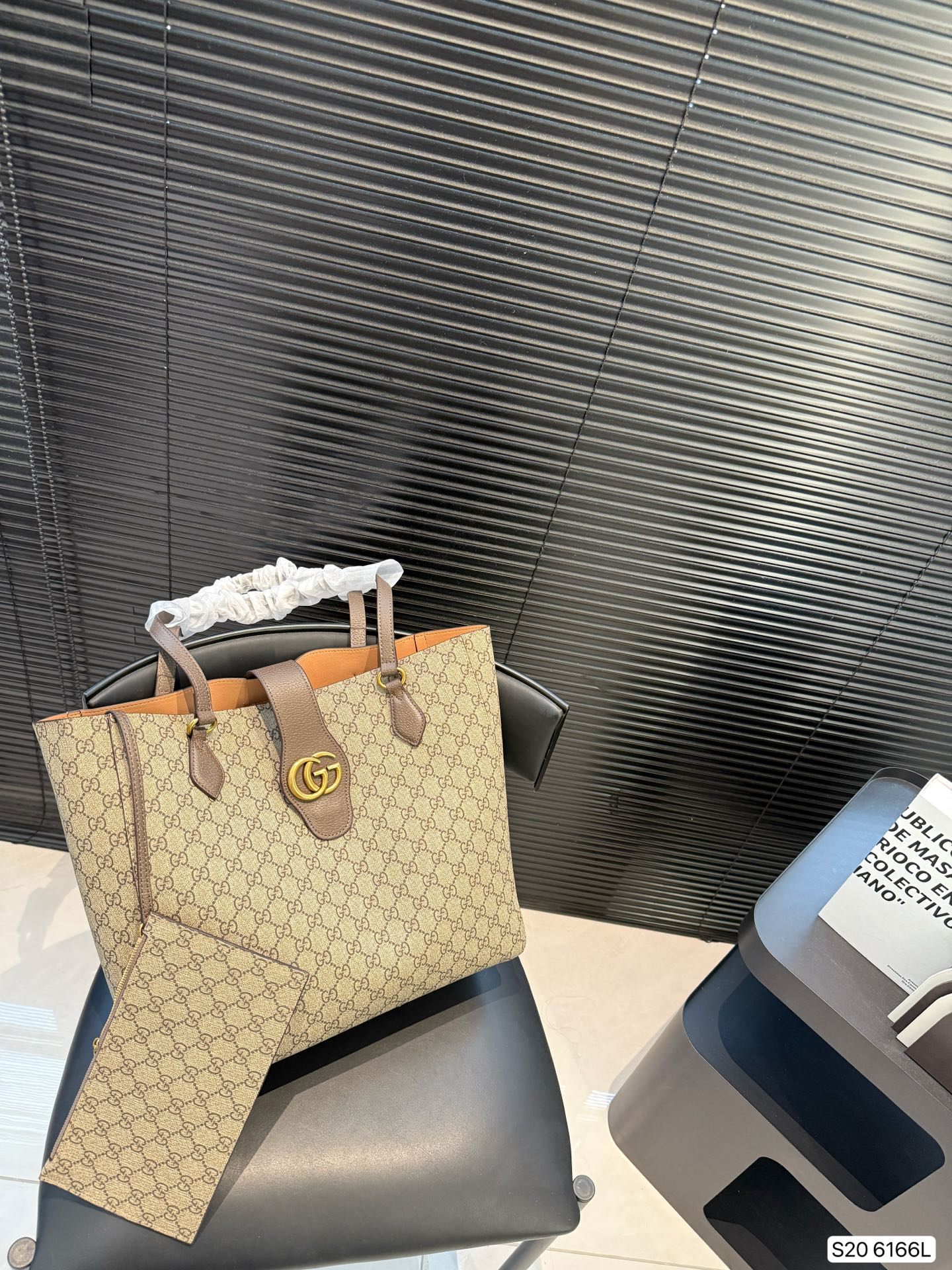 GUCCI Ophidia GG Shopping Canvas Leather Trim Tote / Comes with a card holder - KAIROO