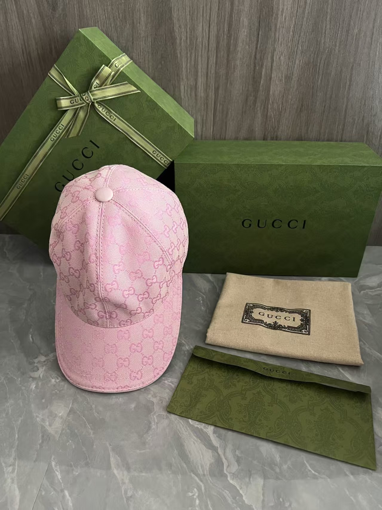 GUCCI Monogram All-over GG Jacquard Baseball Cap Canvas Hat - KAIROO