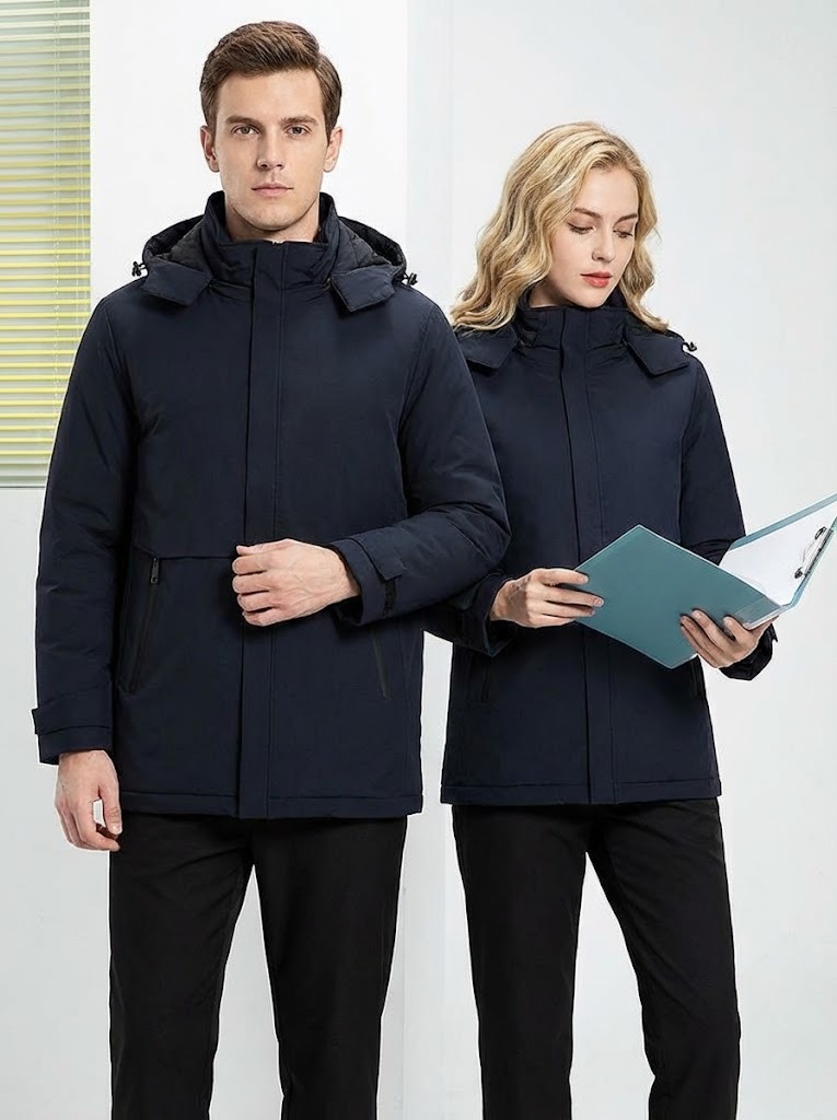 Fleece-lined, thickened, stand-collar windproof jacket