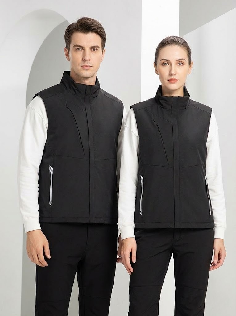Windproof jacket with zippered vest